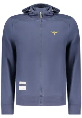 Produktbild von Blaues Herren Sweatshirt mit Reißverschluss und Taschen - Militärstil