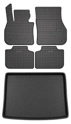 Productafbeelding van Rubberen automatten + kofferbakmat voor BMW X1 U11 vanaf 2022 – 5-delig, zwart, op maat – Wielganizator SolidPRO