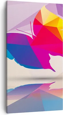 Produktbild von Bild auf Leinwand - Leinwandbild - Schmetterling Illustration Grafik - 45x80cm - Wand Bild - Wanddeko - Leinwanddruck - Bilder - Kunstdruck - Leinwand bilder - Wandkunst - PA45x80-2806