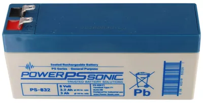 Obrázok produktu pre Powersonic olovená batéria PS-832  8,0 V 3,2 Ah