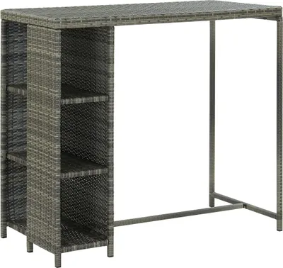 Produktbild von vidaXL 5-tlg. Gartenbar-Set mit Kissen Poly Rattan Grau