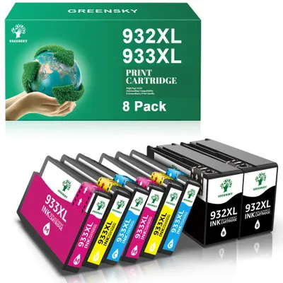 Productafbeelding van GREENSKY 932XL, 933XL printerpatronen, inktpatronen, verpakking van 8 stuks