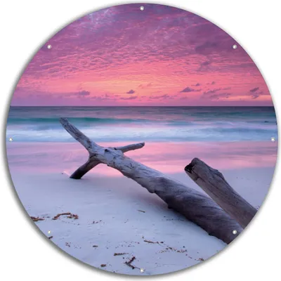 Produktbild von Wallario rundes Outdoor-Poster für Garten oder Balkon, Motiv Abendhimmel bei Sonnenuntergang, 60 cm Durchmesser
