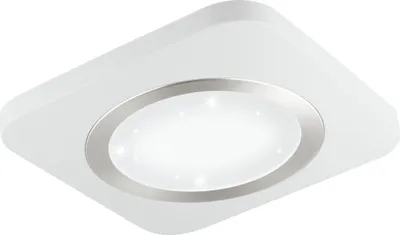 Produktbild von EGLO LED Deckenlampe Puyo-S, Deckenleuchte, Stahl in weiss, nickel-matt, Kunststoff m.Kristalleffekt in weiss warmweiß