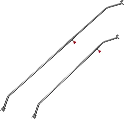 Produktbild von Wiltec 2x Flachplanenbügel 108-150 cm für Anhänger, verstellbare Aluminiumbügel für Anhängerplanen, Planenspanner für Flachplanen