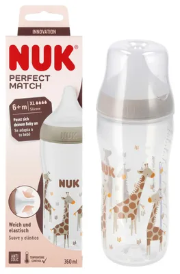 Produktbild von NUK Perfect Match Flasche 360ml Giraffe Gr. XL 10216018