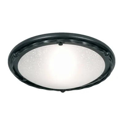 Zdjęcie produktu dla Plafon okrągły Pembroke czarno-biały 1xE27x60W metal wym:7,5x30x30cm IP20 Elstead
