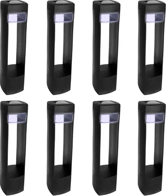 Produktbild von 8er Set LED Solarleuchte Solar Lampe Kunststoff Schwarz Gartenleuchte Solarlampe Wegleuchte Gartenbeleuchtung Außenlampe Beleuchtung