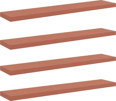 Produktbild von vidaXL Wandregal 4 pcs Rot 120 x 23,5 x 4 cm Holzwerkstoff