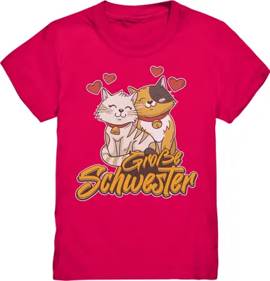 Produktbild von Große Schwester Shirt Katzen Große Schwester Geschenk – Sorbet / 134/146 (9-11)