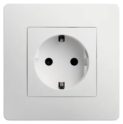 Zdjęcie produktu dla Gniazdko DEBFLEX Caly 2P+T z wtyczką Schuko, podtynkowe, białe, 74,5 x 74,5 x 39,5 mm