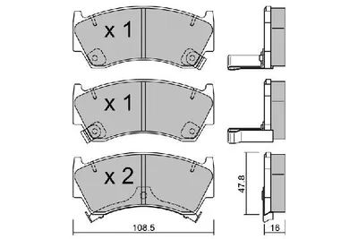 Produktbild von AISIN Bremsbeläge Satz Vorne Bremsklötze für NISSAN ALMERA I Hatchback (N15) BPNI-1916