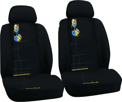 Produktbild von Auto Sitzbezug Set Minion schwarz Sitzbezüge Schonbezüge für vorne universal ABE