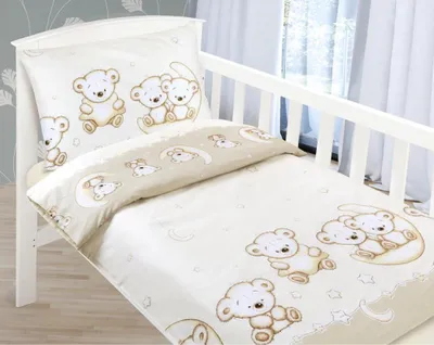 Immagine prodotto di Biancheria da letto in cotone per bambini - 90x135 cm, 45x60 - beige