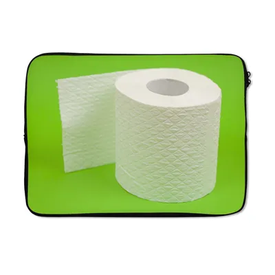 Produktbild von MuchoWow® Laptop Hülle 14 ZollToilettenpapier auf Grün Laptoptasche - Laptoptasche - Stoßsicher - Schutzhaube