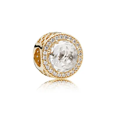 Produktbild von Pandora 750843CZ Charm Goldener Strahlenkranz der Herzen Gelb-Gold