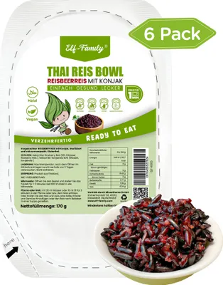 Produktbild von Elf-Family Konjak Reis Glutenfrei Superfoods Reisbeerreis [Diätbox für 1 Wo.] Instant Thai Shirataki Reis Bowl - Fertiggerichte - Reich an Mikronährst