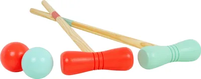 Produktbild von Kindgerechtes blaues Krocketspiel aus widerstandsfähigem Holz für 2-4 Spieler ab 3 Jahren