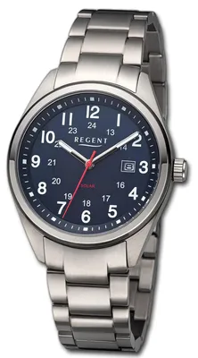 Produktbild von Regent Metallarmband Herren Uhr Armbanduhr Analog Metall grau D3URF1538