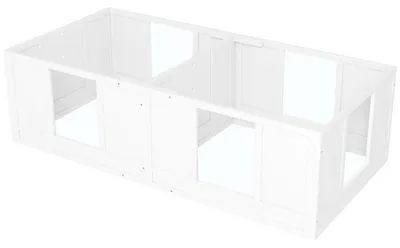 Productafbeelding van PawHut puppybox met transparante panelen, wasbaar, 164 x 80 x 48 cm