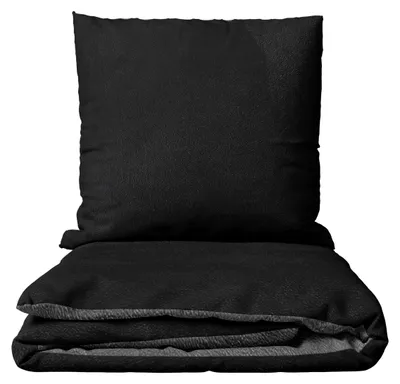 Produktbild von Thermofleece Mikrofaser Bettwäsche 240x220 cm Schwarz Anthrazit Wendebettwäsche Winter Reißverschluss