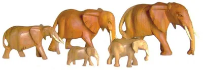Produktbild von Elefant laufend, hell, Holz-Elefant, Höhe:10 cm
