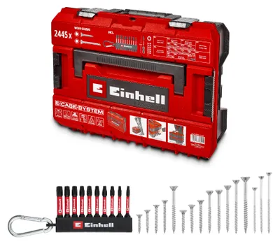 Image de Jeu de vis Einhell avec embouts dans un coffret E-Case, 2 445 pièces