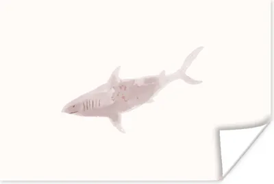 Produktbild von MuchoWow® Poster Hai - Raubtiere - Aquarell 180x120 cm - Fotoplakat