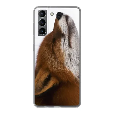 Produktbild von MuchoWow® Handyhülle Schutzhülle Hülle für Samsung Galaxy S21 Fuchs - Nase - Weiß Silikon Softcase Handy Hülle - Softcase