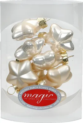 Produktbild von Christbaumschmuck Sterne Glas 4cm, 8 Stück, Farbe:perle - champagner glanz / matt