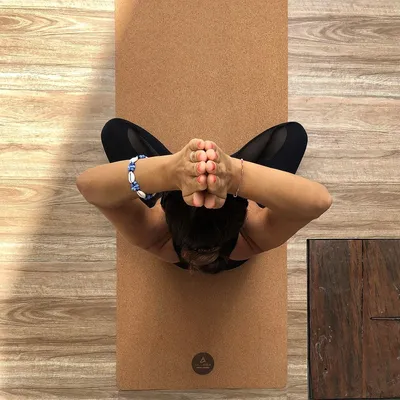 Image de Tapis de yoga - Liège - 200 x 66 cm - Antidérapant - Avec sangle de transport et sac de yoga