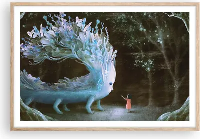 Produktbild von Gerahmtes Poster - Rahmen in heller Eiche - Monster Kind Fee - 91,5x61 cm - Wand Bild - Wanddeko - Wandbilder - Kunstposter - Wandposter - Bilderrahmen - Bilder - Kunstdruck - P2NAA91x61-4712