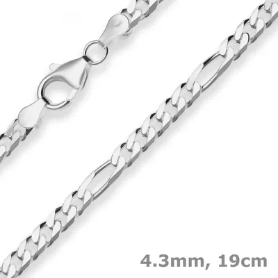 4-3mm-Armband-Figarokette-diamantiert-aus-925-Silber-19cm