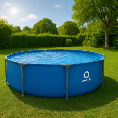 Produktbild von Avenli Frame Plus Pool Set 366x76 cm, Aufstellpool rund, mit Pumpe, blau