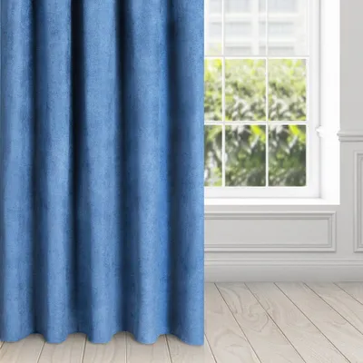 Produktbild von Vorhang AMAYA dunkelblau marine140x250 cm  Kräuselband Tunnelzug Tunneldurchzug