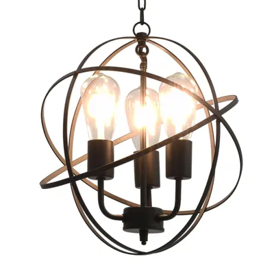Image de Lampe suspendue Noir Sphère 3 ampoules E27