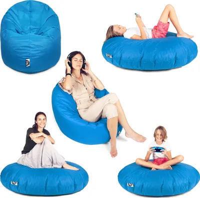 Produktbild von Sit&Joy Sitzsack 2 in 1 Sitzkissen Bodenkissen für Erwachsene & Kinder - Gaming mit Füllung Kissen Sessel BeanBag in 3 Größen und 27 Farben erhältlich mit Reißverschluss (Ø 100cm)