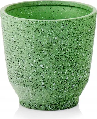 Immagine prodotto di Vaso da fiori in Vetroceramica verde, 14 cm, smaltato con motivi in rilievo, per interni ed esterni
