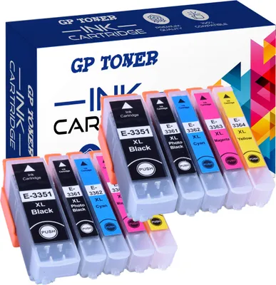Produktbild von Drukerpatronen für Epson 33XL XP530 XP640 XP900 XP540 XP630 XP635 XP830, Menge:1 Set = (10 Drukerpatronen)