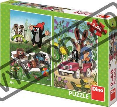 Obrázok produktu pre Dino KRTEK je šťastný 2x48 puzzle NOVINKA