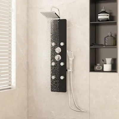Zdjęcie produktu dla VIDAXL Duschplatte 25x47.5x130 cm Glas schwarz