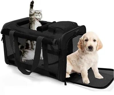 Produktbild von Reismand für Kat & Hund - Steifer Transportkoffer - 45x28x27CM - Reisekoffer für Katzen & Hunde - Vliegtuiggeeignet - Schwarz