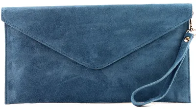 Productafbeelding van modamoda T106: Dames clutch van wildleder met ruw leer, geschikt als handtas, schoudertas of avondtas