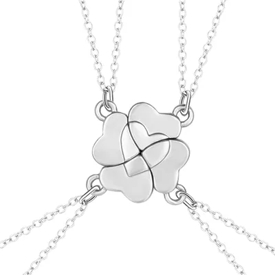 Immagine prodotto di Collana di amicizia per 4 persone, con ciondolo a forma di trifoglio