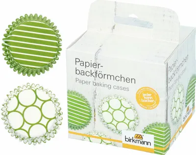 Produktbild von Birkmann Papierbackförmchen, 100 Stück, Backförmchen, Muffinbackform, Muffinform, Grün, Ø 7 cm, 444713