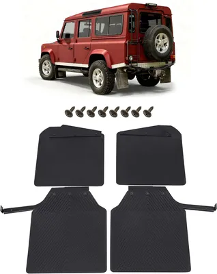 Produktbild von Schmutzfänger 4er-Set mit Befestigungssatz - passend für Land Rover Defender 110