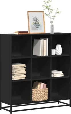 Immagine prodotto di Maison Exclusive - Libreria Nera 97,5x33x107,5 cm in Truciolato e Metallo