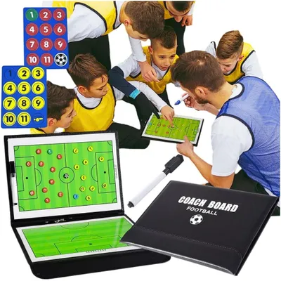 Produktbild von Fußball Taktiktafel für Trainer mit 24 Magneten und Marker