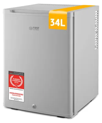Produktbild von TZS First Austria - Mini Kühlschrank 40L lautlos - wechselbarer Türanschlag & Innenbeleuchtung - Grau