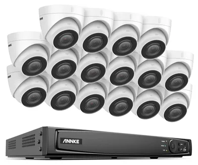 Immagine prodotto di Sistema di videosorveglianza NVR a 16 canali con 16 telecamere IP 4K Ultra HD e alloggiamento resistente agli agenti atmosferici